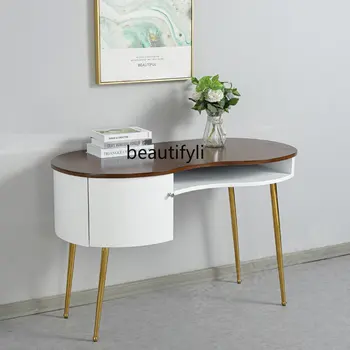 Бюро в скандинавски стил, модерен компютърен маса за малък апартамент, дом тоалетка, бюро
