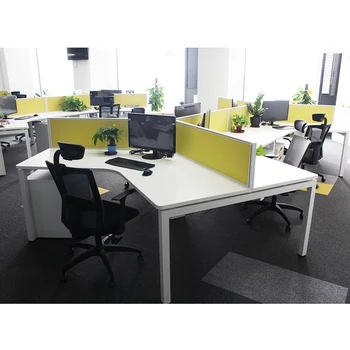 Висококачествени офис мебели, модерни офис бюро с отворена преграда, маса на 120 градуса, компютърна маса за 6 човека, зелена материал