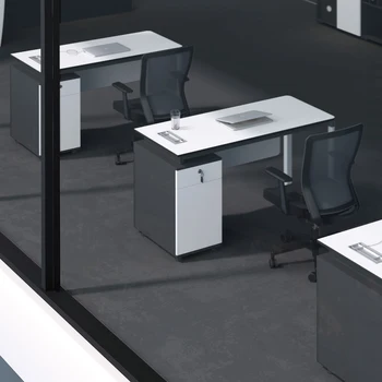 Мебели прост дизайн бял модерен офис компютърно бюро с чекмедже офис бюро с чекмеджета малък офис бюро