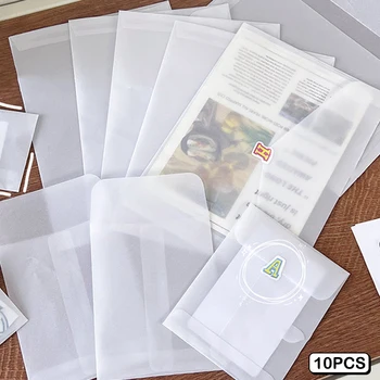 10 бр. на Хартия прозрачни пликове от сернокислотной хартия за картички със собствените си ръце, чанта за съхранение на карти, опаковъчна хартия, за да покани на сватбата.