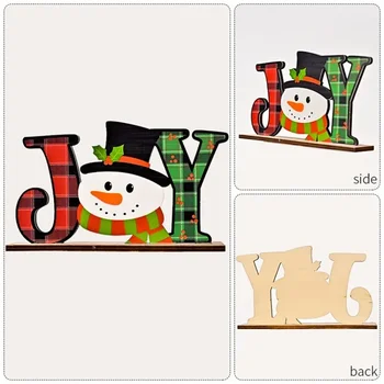 Нова Коледна украса, Коледни Дървени орнаменти с букви, Коледни Настолни Творчески печатни украса