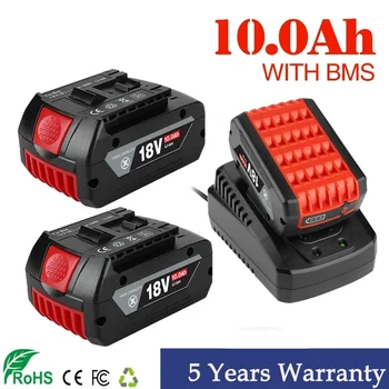 НОВА Литиево-йонна Батерия 18V 10Ah За Архивиране на електроинструменти Bosch 18V 10000mah Преносима Замяна Индикатор лампа BAT609