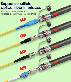 Безплатна доставка Визуален Локатор на Неизправности 10 КМ, Тестер оптичен кабел с Капацитет на използване от 5 до 50 Mw (по избор) В обхвата на VFL