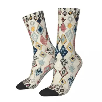 Мъжки чорапи Ретро Марокански Килим Ретро Harajuku Navajo Ориенталски Стил на Улицата Новост Модел Crew Crazy Sock Подарък Принт