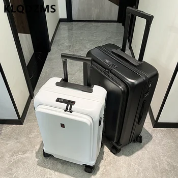 KLQDZMS PC Багаж с предната дупка, чанта за количка за лаптоп, 20-инчов посадъчен кутия, мъжки кутия за USB зареждане, Дамски куфар с парола, 24 куфар
