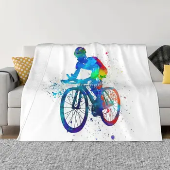 Колоездач Road Bike Man 03 Одеяло, покривка за легло, Меко одеяло за пътуване, сохраняющее топло