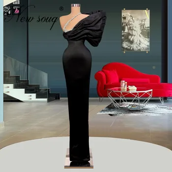 Съвременните 3 Дизайн Черни Вечерни рокли на Русалка Елегантни Дълги Рокли За Абитуриентски бал С Перли Рокля За Червения пътеки Дубай Вечерни Рокли 2022 Vestido