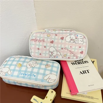 Молив случай на Hello Kitty Kawaii, чанти за моливи Sanrio голям капацитет, чанта за съхранение Cinnamoroll, сладко в чантата си, ученически пособия
