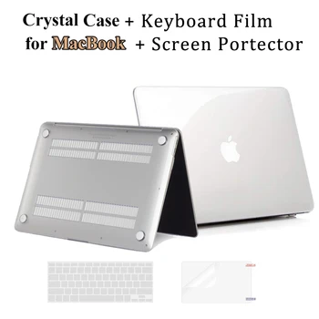 Кристално Чист Твърд калъф, кутията на клавиатурата и Защитно фолио За Екрана, Съвместим С MacBook Pro 15 Инча 2015 2014 2013 2012 A1398