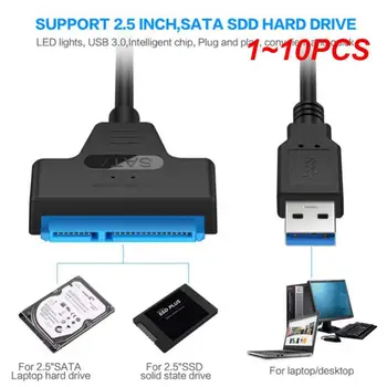 1 ~ 10ШТ 3,0 2,0 SATA До 6 Gb/с 3 Кабела на Адаптера за Sata КЪМ USB 3.0 Подкрепа за 2,5-инчов Външен твърд диск HDD SSD 22-Пинов Sata III