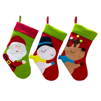Коледни чорапи, чорапи за захващане към камина за семейна коледна украса