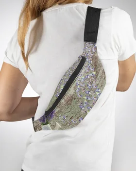 Лейка, Лилаво цвете, Пеперуда, Мъжки Дамски поясная чанта, поясная чанта за телефон, поясная чанта за чантата си, водоустойчив набедренные чанти тип 