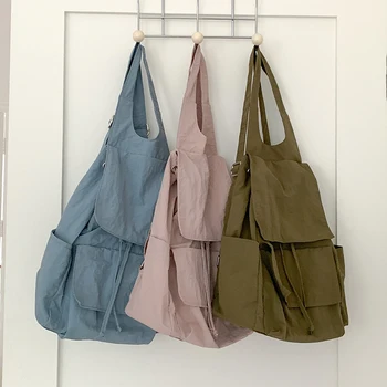 2023 Нова ежедневни найлон дамска чанта, младежки раница, чанта среден размер, женствена чанта през рамо в японски стил Preppy, разпродажба