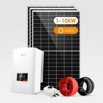 Система за слънчева енергия с мощност 10 кВт в мрежата 2 3 4 5 6 7 8 9 кВт кпд на Solis инвертор на възобновяема енергия.