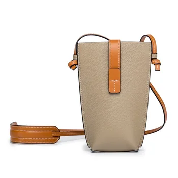 Модерни дамски чанти от естествена кожа в ретро стил, висококачествена и Луксозна Мини чанта от телешка кожа, портативна универсална чанта за мобилен телефон, чанта през рамо