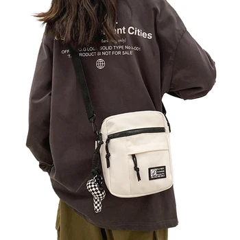 Модерна чанта, Мъжка холщовая Малка чанта през рамо, Мини-ежедневна чанта За момчета и момичета, Леки кесии за мобилни телефони, Женски, Мъжки