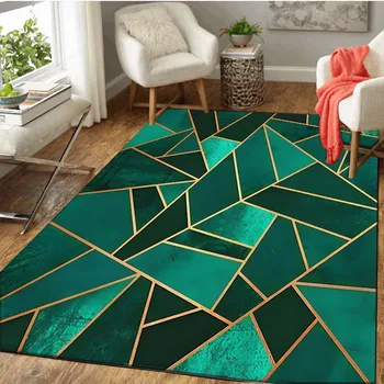 Абстрактен геометричен килим за декор за хола Диван Маса Подложки на голям площад, Кухня, антре и Балкон Подложка за пода Изтривалка за врата спални