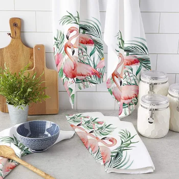 Тропически растения в стил Ins, Фламинго, Кухненски кърпи, Впитывающая кърпа за съдове, кърпа за съдове за кухня, инструмент за почистване на дома.