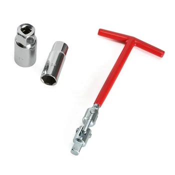 Набор от края на ключове за свещи за запалване на Резервни части за Фабрично муфа ключ с червена дръжка, комплект от 4 теми, 16 мм Т-образен ключ