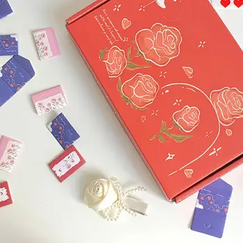 Лепило Мини-Пликове Цветна Мини-колекция от Любовни Писма със Сърдечни Стикери, Пликове за 
