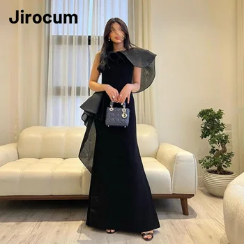 Jirocum, елегантна рокля на русалка за бала, дамски официални рокли с едно рамо, изработена по поръчка, Саудитска Арабия, Черни вечерни рокли за официални събития