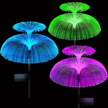 Слънчевата Медуза Цветна Светлина Бавно Мигащи Светлини от Слънчева Градина LED оптични Външни Непромокаеми Украса Наземна Лампа