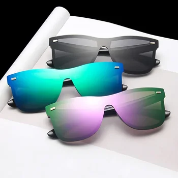 JIT Директна доставка на повече от големи огледални очила са Модерни слънчеви очила за пътуване на открито и на плаж Уникални цветни слънчеви очила с UV400 нюанси
