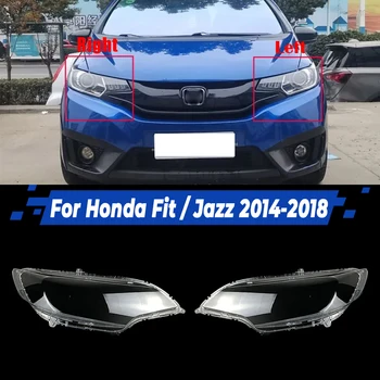 Делото пред фаровете на колата Пластмасова Прозрачна Предна леща Противотуманный лампа фарове за Honda Fit (Jazz GK5 2014-2018 Автомобилни Аксесоари