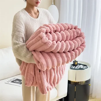 Плюшевое одеяло на Дивана Ежедневното Одеяло Есен Зима Спалня Утолщенное Топло Одеяло за кондициониране на Въздуха Одеало за власинките