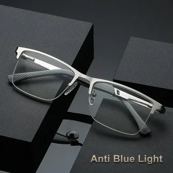 MDOD Мъжки слънчеви Очила За Четене + 0,5 - + 4,0 Бизнес Лещи За Четене На Метална Рамка, за Оптични Очила за Старческо със Защита от Синя Светлина с Клас