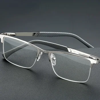 MDOD Мъжки слънчеви Очила За Четене + 0,5 - + 4,0 Бизнес Лещи За Четене На Метална Рамка, за Оптични Очила за Старческо със Защита от Синя Светлина с Клас