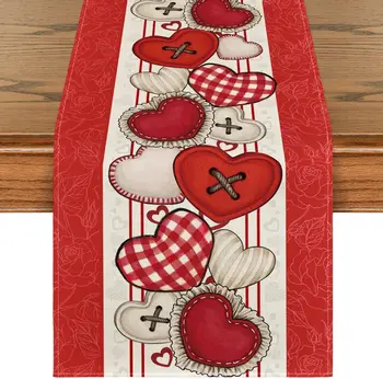 Червени копчета под формата на сърца за Деня на Св. Валентин, спално бельо, покривки за маса, декорация за празничната партита, кухненски покривки за масата за вечеря, сватбени декорации