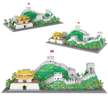 Китайските микро-градивните елементи на The Great Wall, известната архитектура, мини-тухли играчки 3D модел на PZX 9924 за Коледа