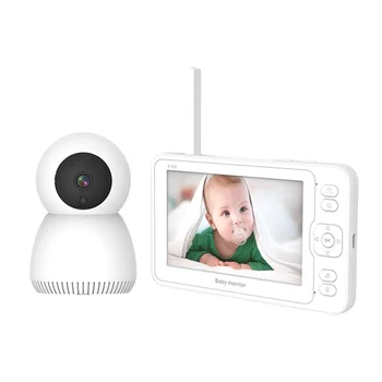 Безжична връзка 1080P камера и звук, шест колыбельных, 5-инчов LCD екран за откриване на бебето