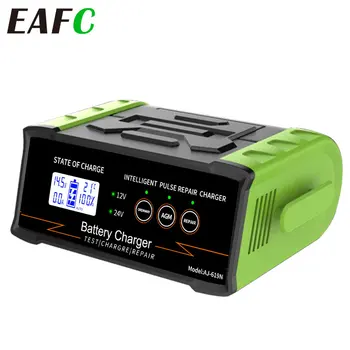 EAFC 12 В 24 В Зарядното Устройство с Висока Мощност 300 W/400 W Интелигентно Зарядно Устройство за Бързо Зареждане на Мокра и Суха Оловно-Киселинната Цифров LCD Дисплей