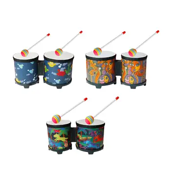 Бонго барабани 5 см и 6 см, модул за обучение играчка музикален инструмент, ръчно изработени Африкански барабан за начинаещи, професионален подарък за децата за празника