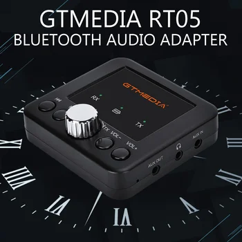 GTMEDIA RT05 AUX Bluetooth Приемник Предавател Адаптер ТЕЛЕВИЗИЯ Автомобил Качество на звука Без загуба на Музикален аудио 3.5 мм Слушалки, AUX Out БТ 5.0