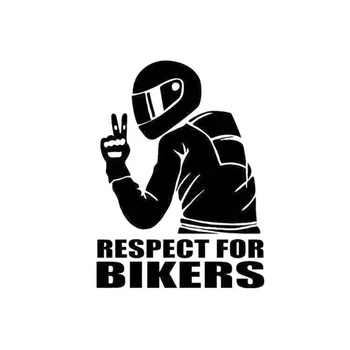 1 бр. стикер за мотоциклет, автомобил, стикер за мотоциклет, сменяеми етикети, 3D светлоотразителни стикери, етикети Уважение към байкерам