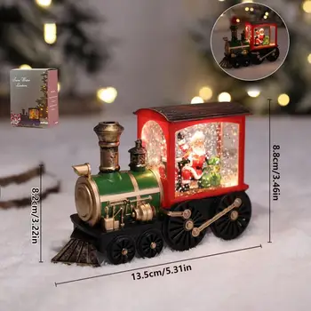 Влак със снежна топка, с блеснали Снежна топка, Декоративен влак Дядо Коледа, вътрешни и външни декорации за всекидневна, офис, градина
