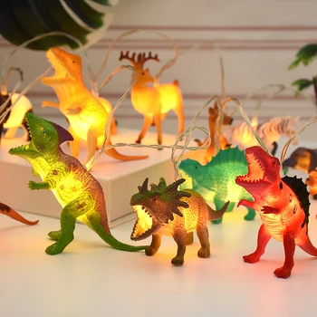 1,5 М 10LED Венец с динозавром, горски животни, Страхотна венец, подарък за рожден Ден за деца, декорации за дома в детската спалня
