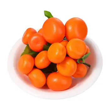 Имитация на плодове с плодове и листа, плодови витрина 3-6 клони, фалшиви портокали, модел мандарина, изкуствени плодове, за парти