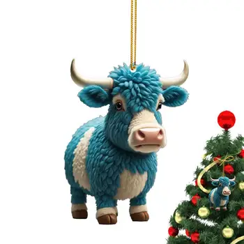 Бижута във формата на крава, за елхи, висулка във формата на сладки анимационни крави, декорация във формата на животно за домашен стени, Раници за парти за Хелоуин, Коледа