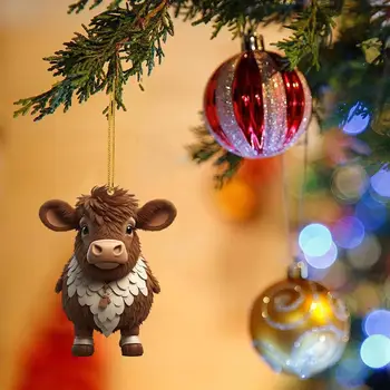Бижута във формата на крава, за елхи, висулка във формата на сладки анимационни крави, декорация във формата на животно за домашен стени, Раници за парти за Хелоуин, Коледа