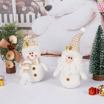 Коледна кукла джудже, бял Дядо Коледа, Снежен човек, какавида, Малки Коледни орнаменти, Весела Коледа, Подаръци за деца, Щастлива Нова 2024 г.