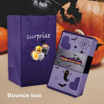 Прескочи Gift Box Хелоуин Surprise Gift Box Kit за многократна употреба Набор от Сгъваеми Чанти за Партита От Дебела Хартия Прескочи Bag За Хелоуин