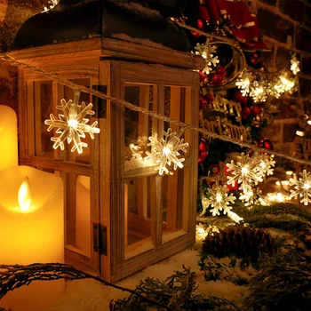 Коледна Украса за Дома Снежинка led Crystal Light String Коледно Дърво Украшение Коледен Коледен Декор Подарък Навидад 2022