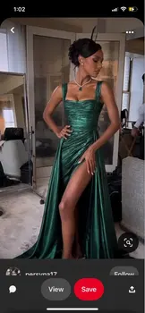 Елегантна вечерна рокля Оливковозеленого цвят Eightree от Сатен с Дължина до пода Трапецовидна форма От Shouldr Abendkleider За официалното събитие в Дубай