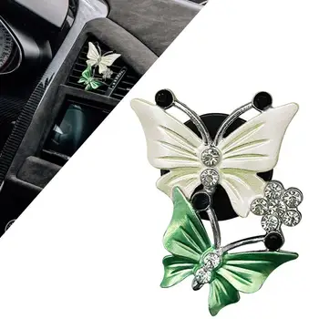 Двойни скоби за воздухоотвода за ароматерапия в колата Butterfly Авто Парфюм дифузор Освежители за въздух с вентиляционным клип Изискан автомобил