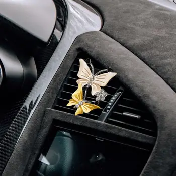 Двойни скоби за воздухоотвода за ароматерапия в колата Butterfly Авто Парфюм дифузор Освежители за въздух с вентиляционным клип Изискан автомобил