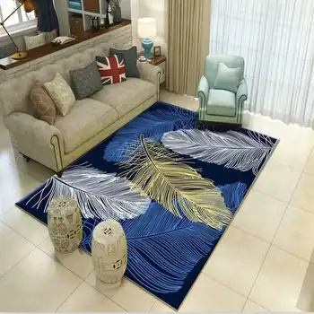 Модерен минималистичен стил Ins Килим за хола голям размер Украса на хотела Търговска килим с шарени пера Нощни подложка за спални